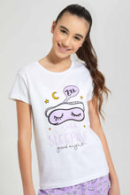 تنزيل الصورة على معرض الصور، Redtag-White-Sleeping-Pajama-Sets-Pyjama-Sets-Senior-Girls-9 to 14 Years