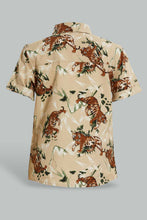 Load image into Gallery viewer, Redtag-Beige-Tiger-Printed-Short-Sleeve-Shirt-Casual-Shirts-Infant-Boys-3 to 24 Months