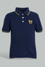 Load image into Gallery viewer, Redtag-Navy-Solid-Tiger-Pique-Polo-Polo-Shirts-Infant-Boys-3 to 24 Months