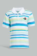 Load image into Gallery viewer, Redtag-Yellow-Striped-Cap-Short-Slv-Polo-Polo-Shirts-Infant-Boys-3 to 24 Months