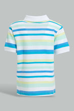 Load image into Gallery viewer, Redtag-Yellow-Striped-Cap-Short-Slv-Polo-Polo-Shirts-Infant-Boys-3 to 24 Months