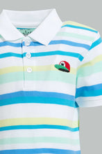 Load image into Gallery viewer, Redtag-Yellow-Striped-Cap-Short-Slv-Polo-Polo-Shirts-Infant-Boys-3 to 24 Months