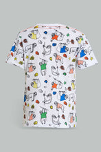 تنزيل الصورة على معرض الصور، Redtag-White-Printed-T-Shirt-With-Denim-Short-Casual-Set-(2-Pack)-Sets-Infant-Boys-3 to 24 Months