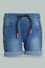 تنزيل الصورة على معرض الصور، Redtag-White-Printed-T-Shirt-With-Denim-Short-Casual-Set-(2-Pack)-Sets-Infant-Boys-3 to 24 Months