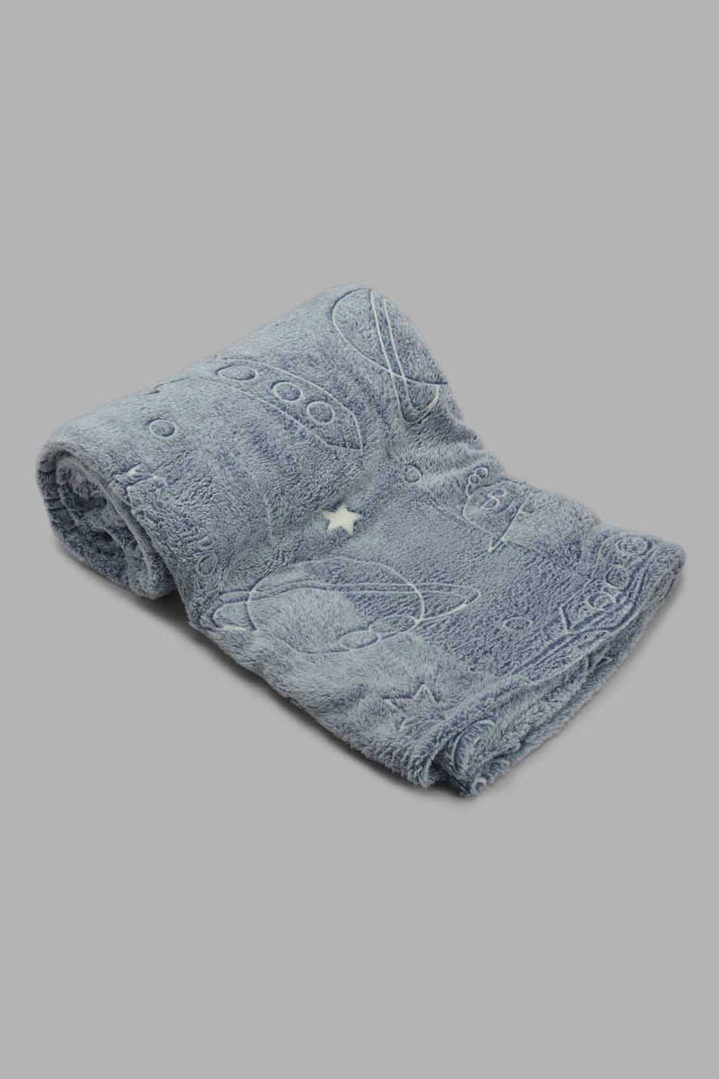 Redtag-Navy-Space-Glow-In-The-Dark-Kids-Blanket-Category:Blankets,-Colour:Navy,-Filter:Home-Bedroom,-HMW-BED-Blankets,-New-In,-New-In-HMW-BED,-Non-Sale,-S22C,-Section:Homewares-Home-Bedroom-