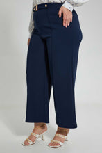 تنزيل الصورة على معرض الصور، Redtag-Navy-Buckle-Detail-Wide-Leg-Trouser-Culottes-Women's-