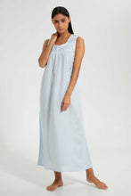 Load image into Gallery viewer, Redtag-Blue-Solid-Nightgown-Nightgowns-Women's-