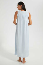 Load image into Gallery viewer, Redtag-Blue-Solid-Nightgown-Nightgowns-Women's-