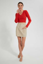 Load image into Gallery viewer, Redtag-Red-V-Neck-Pullover-Tops-Women's-