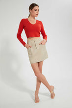 Load image into Gallery viewer, Redtag-Red-V-Neck-Pullover-Tops-Women's-