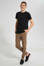 Load image into Gallery viewer, Redtag-Dark-Beige-Biker-Knee-Active-Pant-Joggers-Senior-Boys-9 to 14 Years