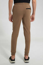 Load image into Gallery viewer, Redtag-Dark-Beige-Biker-Knee-Active-Pant-Joggers-Senior-Boys-9 to 14 Years