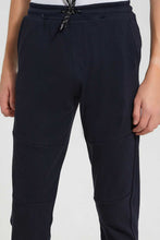 Load image into Gallery viewer, Redtag-Navy-Biker-Knee-Active-Pant-Joggers-Senior-Boys-9 to 14 Years