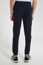Load image into Gallery viewer, Redtag-Navy-Biker-Knee-Active-Pant-Joggers-Senior-Boys-9 to 14 Years