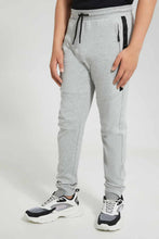 Load image into Gallery viewer, Redtag-Grey-Bsr-Heat-Seal-Zip-Active-Pant-Joggers-Senior-Boys-9 to 14 Years