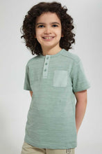 Load image into Gallery viewer, Redtag-Mint-Pkt-Henley-Henley-T-Shirts-Boys-2 to 8 Years