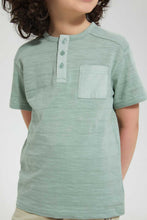 Load image into Gallery viewer, Redtag-Mint-Pkt-Henley-Henley-T-Shirts-Boys-2 to 8 Years