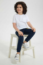 Load image into Gallery viewer, Redtag-White-Pkt-Henley-Henley-T-Shirts-Boys-2 to 8 Years