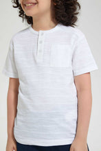 Load image into Gallery viewer, Redtag-White-Pkt-Henley-Henley-T-Shirts-Boys-2 to 8 Years
