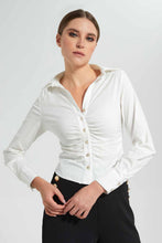 Load image into Gallery viewer, Redtag-White-Collared-Longsleeve-Top-Long-Sleeve-Blouses-Women's-