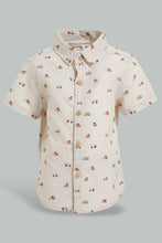 Load image into Gallery viewer, Redtag-Navy-And-Beige-Linen-2-Pack-Ss-Shirt-Casual-Shirts-Infant-Boys-3 to 24 Months