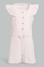 Load image into Gallery viewer, White And Pink Floral Jumpsuit For Baby Girls (2 Piece)