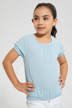 تنزيل الصورة على معرض الصور، Redtag-Blue-Textured-Blouse-Blouses-Girls-2 to 8 Years