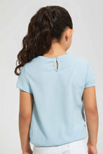 تنزيل الصورة على معرض الصور، Redtag-Blue-Textured-Blouse-Blouses-Girls-2 to 8 Years
