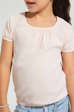 تنزيل الصورة على معرض الصور، Redtag-Peach-Textured-Blouse-Blouses-Girls-2 to 8 Years
