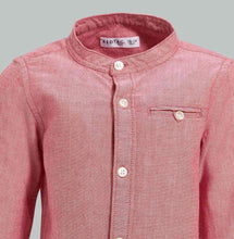 Load image into Gallery viewer, Redtag-Pink-Solid-Mandarin-Ls-Shirt-With-Roll-Up-Casual-Shirts-Infant-Boys-3 to 24 Months