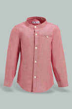 Load image into Gallery viewer, Redtag-Pink-Solid-Mandarin-Ls-Shirt-With-Roll-Up-Casual-Shirts-Infant-Boys-3 to 24 Months