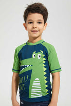 تنزيل الصورة على معرض الصور، Redtag-Blue-Print-Swm-Rash-Vest-Graphic-T-Shirts-Boys-2 to 8 Years
