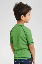 تنزيل الصورة على معرض الصور، Redtag-Blue-Print-Swm-Rash-Vest-Graphic-T-Shirts-Boys-2 to 8 Years