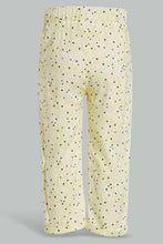 Load image into Gallery viewer, Redtag-Yellow-Floral-Printed-Bow-Trouser-Trousers-Infant-Girls-3 to 24 Months