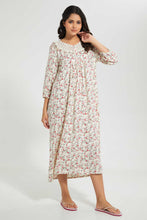 Load image into Gallery viewer, Redtag-Yellow-Floral-Printed-Nightgown-Nightgowns-Women's-