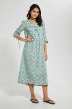Load image into Gallery viewer, Redtag-Off-White-Floral-Printed-Nightgown-Nightgowns-Women's-