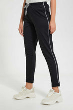 تنزيل الصورة على معرض الصور، Redtag-Black-Plain-Pyjama-Bottom-With-Side-Piping-Pyjama-Bottoms-Women's-