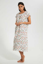 Load image into Gallery viewer, Redtag-Ivory-Floral-Printed-Nightgown-Nightgowns-Women's-
