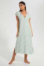 Load image into Gallery viewer, Redtag-Mint-Floral-Printed-Nightgown-Nightgowns-Women's-