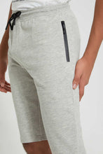 Load image into Gallery viewer, Redtag-Grey-Bsr-Heat-Seal-Zip-Active-Short:Mid-Grey:Small-Active-Shorts-Senior-Boys-9 to 14 Years