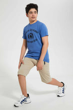تنزيل الصورة على معرض الصور، Redtag-Beige-Bsr-Heat-Seal-Zip-Active-Short-Active-Shorts-Senior-Boys-9 to 14 Years