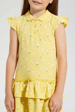 تنزيل الصورة على معرض الصور، Redtag-Yellow-Printed-Frill-Bottom-Dress-Dresses-Girls-2 to 8 Years