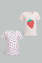 تنزيل الصورة على معرض الصور، Redtag-Multi-Colour-2Pc-Pack-T-Shirt-Graphic-T-Shirts-Infant-Girls-3 to 24 Months