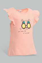 Load image into Gallery viewer, Redtag-Multi-Colour-2Pc-Pack-T-Shirt-Graphic-T-Shirts-Infant-Girls-3 to 24 Months