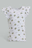 Redtag-Multi-Colour-2Pc-Pack-T-Shirt-Graphic-T-Shirts-Infant-Girls-3 to 24 Months