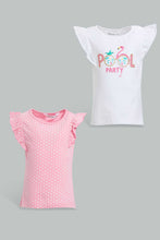 تنزيل الصورة على معرض الصور، Redtag-Multi-Colour-2Pc-Pack-T-Shirt-Graphic-T-Shirts-Infant-Girls-3 to 24 Months