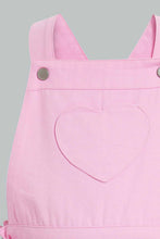 Load image into Gallery viewer, Redtag-Pink-Short-Dungaree-With-White-Aop-T-Shirt-Sets-Infant-Girls-3 to 24 Months
