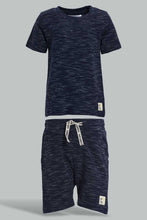 Load image into Gallery viewer, Redtag-Ivory-And-Navy-Casual-Set-(2Pack)-Sets-Infant-Boys-3 to 24 Months