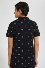 Load image into Gallery viewer, Redtag-Black-Aop-Polo-Tee-Polo-Shirts-Senior-Boys-9 to 14 Years
