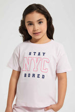 تنزيل الصورة على معرض الصور، Redtag-Pink-Chest-Print-Set-Sets-Girls-2 to 8 Years